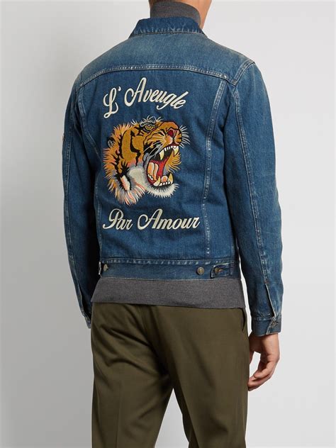 veste jean gucci|gucci men's jacket.